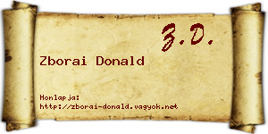 Zborai Donald névjegykártya